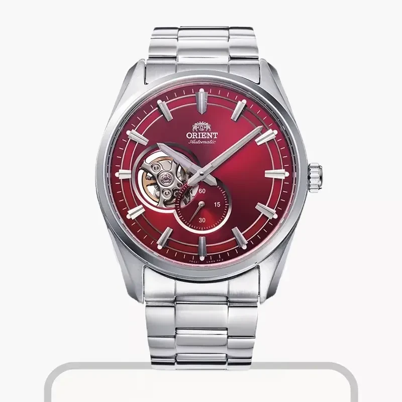 Orient Semi-skeleton Open Heart Red Dial Men's Watch- RA-AR0010R